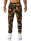 cheap Men&#039;s Pants-Men&#039;s Casual / Sporty Sports Drawstring Multiple Pockets Print Jogger Tactical Cargo Trousers Full Length Pants Micro-elastic Sport Daily Camouflage Mid Waist Blue Army Green Gray Orange Red S M L XL