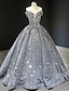 cheap Quinceanera Dresses-Ball Gown Party Dress Luxurious Sparkle Quinceanera Formal Evening Birthday Dress Off Shoulder Sleeveless Floor Length Sequined with Pleats Sequin 2022