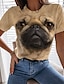 cheap Women&#039;s T-shirts-Women&#039;s T shirt Tee Designer 3D Print Dog Graphic 3D Design Short Sleeve Round Neck Daily Print Clothing Clothes Designer Basic Yellow