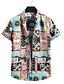 cheap Hawaiian Shirts-Men&#039;s Summer Hawaiian Shirt Shirt 3D Print Graphic Prints Button Down Collar Vacation Beach Print Short Sleeve Tops Designer Green