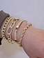 cheap Bracelets &amp; Bangles-4pcs Women&#039;s Bracelet Classic Fashion Punk Personalized Alloy Bracelet Jewelry Silver / Gold For Daily Date