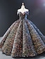 cheap Quinceanera Dresses-Ball Gown Party Dress Luxurious Sparkle Quinceanera Formal Evening Birthday Dress Off Shoulder Sleeveless Floor Length Sequined with Pleats Sequin 2022