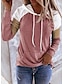 cheap Women&#039;s Hoodies &amp; Sweatshirts-Women&#039;s Plus Size Pullover Hoodie Sweatshirt Color Block Daily Weekend Casual Cute Hoodies Sweatshirts  Blue Blushing Pink Black