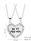 cheap Necklaces-best friends necklace for bff broken heart necklace rhinestone bestfriends engraved letters pendant