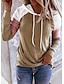 cheap Women&#039;s Hoodies &amp; Sweatshirts-Women&#039;s Plus Size Pullover Hoodie Sweatshirt Color Block Daily Weekend Casual Cute Hoodies Sweatshirts  Blue Blushing Pink Black
