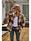 cheap Women&#039;s Jackets-Women&#039;s Coat Date Fall Winter Regular Coat Tailored Fit Casual Daily Jacket Lattice Black And White Brown / Spring / Work