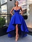 preiswerte Cocktailkleider-A-Linie Ballkleider Sexy Kleid kleid hochzeitsgast Abiball Asymmetrisch Ärmellos Schulterfrei Tasche Satin mit Tasche 2024