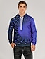 cheap Men&#039;s Hoodies &amp; Sweatshirts-Men&#039;s Optical Illusion Geometric Pullover Hoodie Sweatshirt 3D Print Casual Hoodies Sweatshirts  Blue Purple Yellow
