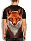 billige T-shirts med dyreprint-Herre Unisex Dyr Ræv Grafiske tryk 3D-tegneseriefigur Skjorte T-shirt T-Shirts Kortærmet T-shirt 3D-udskrivning Rund hals Skjorte Mode Afslappet Daglig Ferie Sort Blå Brun Sommer Tøj S M L XL XXL 3XL