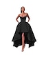 preiswerte Cocktailkleider-A-Linie Ballkleider Sexy Kleid kleid hochzeitsgast Abiball Asymmetrisch Ärmellos Schulterfrei Tasche Satin mit Tasche 2024