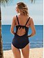 cheap One-piece swimsuits-Women&#039;s Swimwear One Piece Monokini Normal Swimsuit Tummy Control Tie Knot Open Back Color Block Geometric Blue Strap Bathing Suits New Party Fashion / Sexy / Dot / Padded Bras