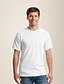 baratos Roupa de Homem-camiseta masculina 100% algodão camiseta clássica macia e confortável camiseta sólida colorida em volta do pescoço manga curta tops simples camiseta fina de verão