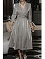cheap Mother of the Bride Dresses-A-Line Mother of the Bride Dress Wedding Guest Elegant Vintage Plus Size Square Neck Tea Length Polyester 3/4 Length Sleeve Jacket Dresses with Ruching 2024