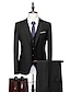 cheap Suits-White Black Blue Men&#039;s Valentine&#039;s Day Suits 3 Piece Solid Colored Standard Fit Single Breasted Two-buttons 2022 / Spring, Fall, Winter, Summer / Polyester / Vest / Pants / Jacket