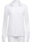 voordelige Vrouwen Werk Tops-Dames Overhemd Blouse Zwart Wit blauw Effen Lange mouw Werk Casual Overhemdkraag S