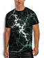 tanie T-shirty 3D męskie-Men&#039;s T shirt 3D Print Graphic Plus Size Round Neck Daily Weekend Print Short Sleeve Tops Basic Casual Multi color Green Purple / Summer