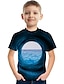 olcso fiú 3D-s pólók-Gyerekek Fiú Póló Rövid ujjú 3D nyomtatás Grafika Színes Crewneck Uniszex Világossárga Kék tó Haditengerészet Gyermekek Felsők Nyár Alap Utcai sikk Vicces 3-12 év / Sportok