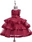 cheap Dresses-Kids Little Girls&#039; Dress Solid Colored Flower Tulle Dress Wedding Birthday Patchwork Bow Blue Pink Wine Midi Sleeveless Princess Cute Dresses Children&#039;s Day Fall Spring Slim 3-10 Years