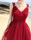 cheap Prom Dresses-A-Line Elegant Sexy Wedding Guest Prom Dress Spaghetti Strap Sleeveless Tea Length Tulle with Pleats 2021