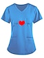 お買い得  レディースＴシャツ-Women&#039;s Daily T shirt Tee Plain Short Sleeve V Neck Basic Tops Green White Blue S