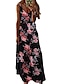 levne Maxi šaty s potiskem-dámské dlouhé šaty maxi šaty zelená černá modrá květinová bez rukávů jaro léto v krk boom výprodej šaty s m l xl xxl 3xl 4xl 5xl