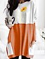 cheap Women&#039;s T-shirts-Women&#039;s T shirt Graphic Floral Animal Long Sleeve Pocket Round Neck Tops Basic Basic Top Black Orange Khaki