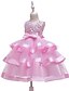 cheap Dresses-Kids Little Girls&#039; Dress Solid Colored Flower Tulle Dress Wedding Birthday Patchwork Bow Blue Pink Wine Midi Sleeveless Princess Cute Dresses Children&#039;s Day Fall Spring Slim 3-10 Years