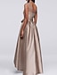 cheap Mother of the Bride Dresses-A-Line Mother of the Bride Dress Wedding Guest Elegant High Low Jewel Neck Asymmetrical Satin Sleeveless with Bow(s) 2024