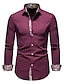 cheap Dress Shirts-Men&#039;s Shirt Dress Shirt Floral Solid Colored Collar Turndown Office / Career Casual Long Sleeve Tops Designer Personalized Casual Daily Office / Business White Black Wine