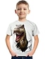 preiswerte 3D-T-Shirts für Jungen-Kinder Jungen T-Shirt T-Shirt Kurzarm Katze Dinosaurier Grafik 3D-Druck Tier Schule Kinder Tops aktive weiße Katze hellweiße weiße Katze