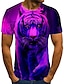 abordables T-shirt 3D homme-T-shirt Homme 3D effet Animal Normal Col Rond 1 pc Impression 3D Imprimer Manches Courtes Décontractée du quotidien Ample Polyester Décontractée Mode