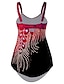 cheap Tankinis-Women&#039;s Plus Size Swimwear 2 Piece Swim Dress Swimsuit Print for Big Busts Leaf Vacation Sporty Bathing Suits
