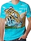 levne zvíře a mupeti-pánské tričko vzorované tygr zvířecí posádka krk krátký rukáv zelená bílá modrá kauzální denní topy základní grafická trička