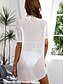 cheap Beach Dresses-Women&#039;s Swimwear Swimsuit Cover Up Rash Guard Normal Swimsuit Lace Mesh Solid Color Abstract White T shirt Tee Tunic Shirts Scoop Neck Bathing Suits New Sexy Lady