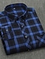 cheap Flannel Shirts-Men&#039;s Shirt Flannel Shirt Plaid Collar Turndown A B C D E Long Sleeve Casual Daily Button-Down Tops Cotton Business Simple