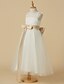 abordables Robes demoiselles d&#039;honneur-A-Line Ankle Length Flower Girl Dress First Communion Cute Prom Dress Lace with Sash / Ribbon Fit 3-16 Years