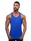 cheap Men&#039;s Tees &amp; Tank Tops-Men&#039;s Tank Top Vest Graphic Solid Colored Round Neck Plus Size Daily Sports Sleeveless Slim Tops Cotton Muscle White Black Blue / Summer