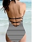 cheap One-piece swimsuits-Women&#039;s Swimwear One Piece Monokini Normal Swimsuit Halter Tummy Control 3D Print Animal Cat Black Strap Bathing Suits New Sexy