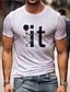 billiga Mäns grafiska t -shirt-Bokstav Svartvit Gul / Svart Svart med Vitt Skjorta T-shirt Herr Grafisk Bomullsblandning Skjorta Ledigt Originell Skjorta Kortärmad Bekväm t-shirt Sommar Modedesignerkläder S M L XL XXL 3XL