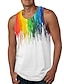 cheap Men&#039;s Tank Tops-Men&#039;s Tank Top Vest Undershirt Shirt Colorful 3D Print Crew Neck Daily Holiday Sleeveless 3D Print Tops Casual Beach Rainbow / Summer / Summer