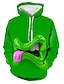 olcso Férfi pulóver kapucnis pulóver-férfi kapucnis kapucnis hosszú ujjú zöld kék állat molett alap pulóver kapucnis pulóver