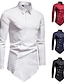cheap Men&#039;s Tuxedo Shirts-Men&#039;s Shirt Prom Shirt Chef Shirt Black White Wine Long Sleeve Solid Colored Collar Causal Daily Clothing Apparel