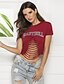 cheap Women&#039;s T-shirts-Women&#039;s T shirt Graphic Sunflower V Neck Tops Cotton Basic Top Wine Black