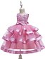 cheap Dresses-Kids Little Girls&#039; Dress Solid Colored Flower Tulle Dress Wedding Birthday Patchwork Bow Blue Pink Wine Midi Sleeveless Princess Cute Dresses Children&#039;s Day Fall Spring Slim 3-10 Years