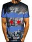 cheap Men&#039;s 3D Tee-Men&#039;s T shirt Tee Shirt Tee American Flag Independence Day National Flag Round Neck Lake blue Dark Pink Blue Black 3D Print Daily Short Sleeve Print Clothing Apparel Comfortable Big and Tall