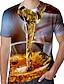 ieftine Tricouri 3D Bărbați-Bărbați Cămașă Tricou Grafic #D Bere Rotund Gri Închis A B C D Mărime Plus Ieșire Sfârșit de săptămână Manșon scurt Îmbrăcăminte De Bază
