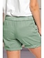 זול מכנסי נשים-מכנסי נוחות פשוטים וחמודים מסוגננים לנשים מכנסיים רגילים יומיומיים רגילים קצרים קצרים שרוך אלסטי מותן ירוק בהיר