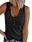 cheap Tank Tops &amp; Camis-Women&#039;s Vest Top Tank Top Vest T shirt Tee Designer Summer Sleeveless Plain Graphic Patterned V Neck Holiday Weekend Button Clothing Clothes Designer Basic Streetwear Green White Black