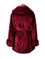 abordables Pieles y cueros de mujer-Mujer Chaqueta de sherpa Chaqueta de lana Abrigo de peluche Boda Diario Noche Invierno Otoño Largo Abrigo Cuello Vuelto Ajuste regular Chaquetas Manga Larga Negro Rojo Blanco