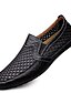 cheap Men&#039;s Slip-ons &amp; Loafers-Men&#039;s Loafers &amp; Slip-Ons Comfort Loafers Summer Loafers Casual Outdoor Athletic Walking Shoes Mesh Cowhide Breathable Handmade Booties / Ankle Boots Black Brown Blue Spring Summer